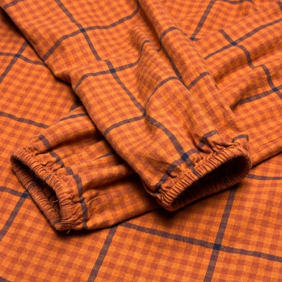 LOFT Burnt Orange Plaid Blouse Women's S Fall Core Rustic Cozy Autumn Top - Picture 6 of 12